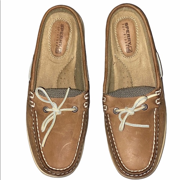 Leather Mule Boat Shoes 